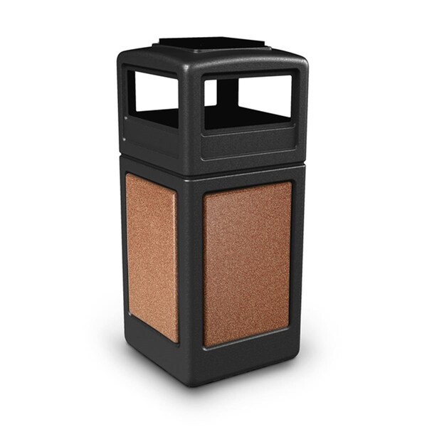 Commercial Zone Products 42-gallon StoneTec Panel with Ashtray Dome Lid  Black with Sedona Panels - 72051499