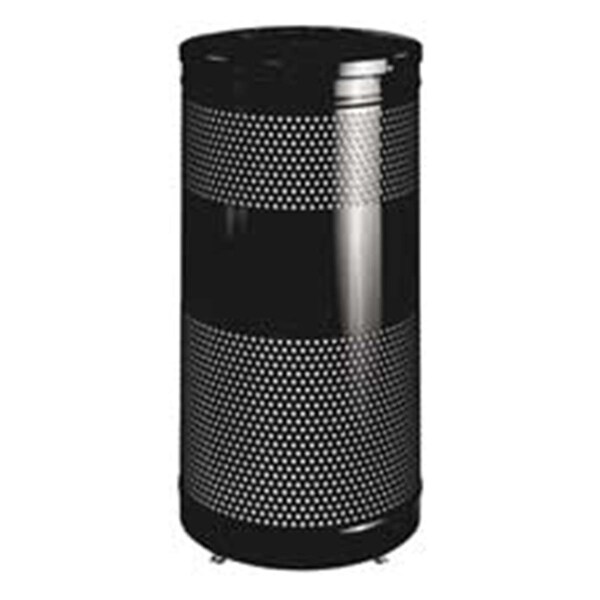 Eat-In Trash Receptacle- Steel- 25 Gallon- 18in.x35-.50in.- Black - EA2655575
