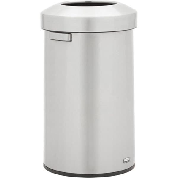 Eat-In 23 gal Metal Round Rubbermaid Commercial Refine Waste Trash Can Container, Stainless Steel - EA2491136