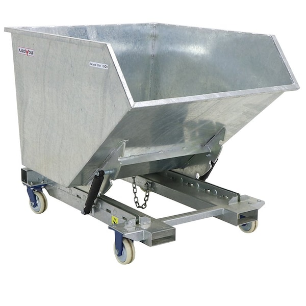 Aardwolf Waste Bin, 3307 lb Capacity, Galvanized Steel - WB1000G