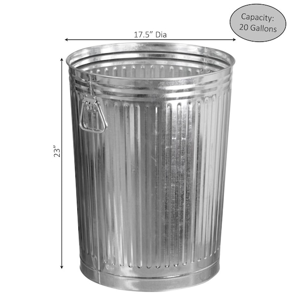 Gardenised 20 Gallons Garden Essentials, Silver, Galvanized Steel - QI004755