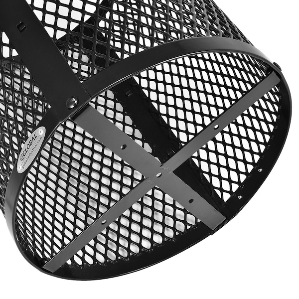 Global Industrial Round Diamond Trash Can, Black, Steel - 261924BK