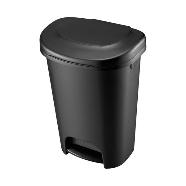 Vortex 13 gal Step on Wastebasket, Black - Case of 4 - VO1489416