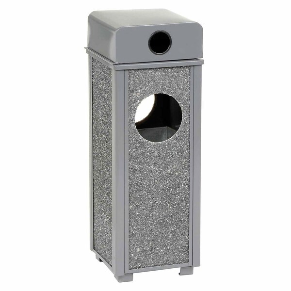Global Industrial Square Ashtray/Trash Can, Gray, Steel - 238240GY