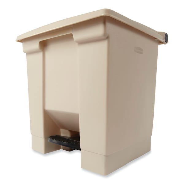 Rubbermaid Commercial 8 gal Square Trash Can, Beige, Top Door, Plastic - FG614300BEIG