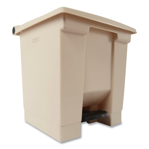 Rubbermaid Commercial 8 gal Square Trash Can, Beige, Top Door, Plastic - FG614300BEIG