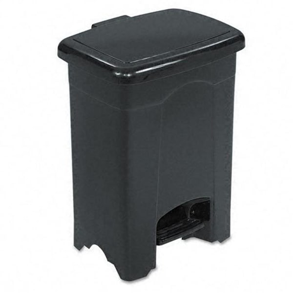 Pinpoint 4 Gallon  Plastic Step-on Waste Receptacle in Black - PI516785