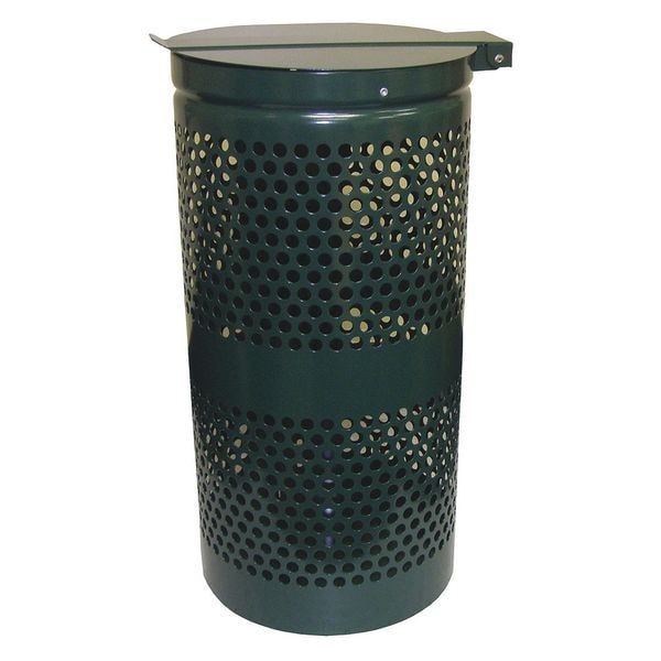 Dogipot 10 gal Trash Can, Green, Aluminum, Steel - 1206A-L