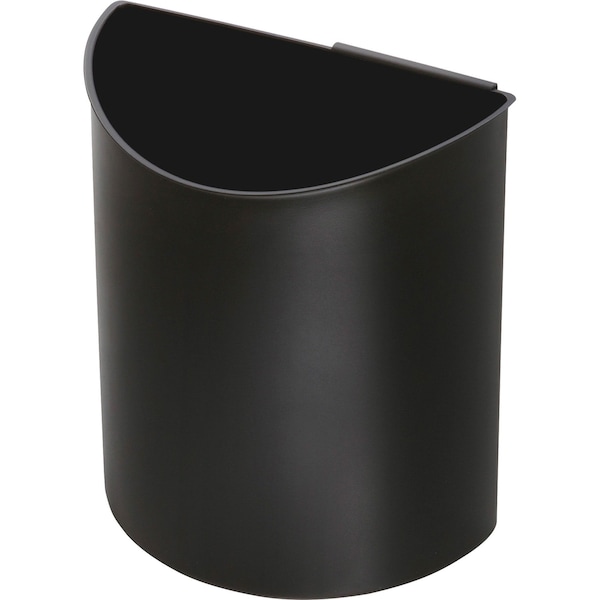Safco 6 gal Half-Round Recycling Receptacle, Black/Blue, 13" Dia, Plastic - 9927BB