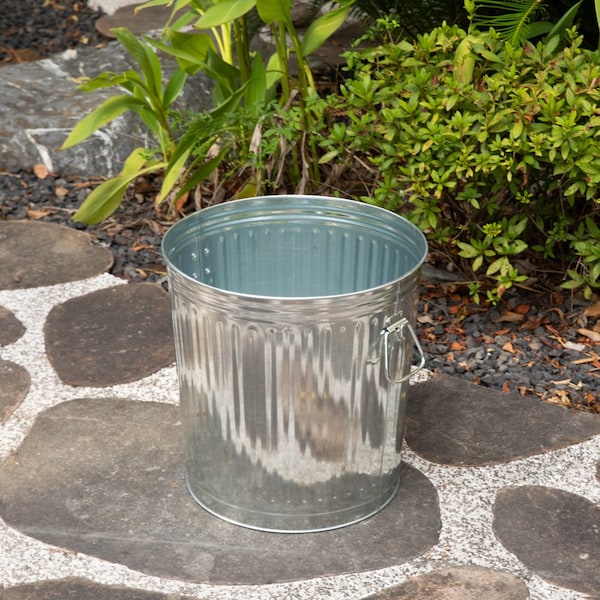 Gardenised 12 Gallons Garden Essentials, Silver, Galvanized Steel - QI004752