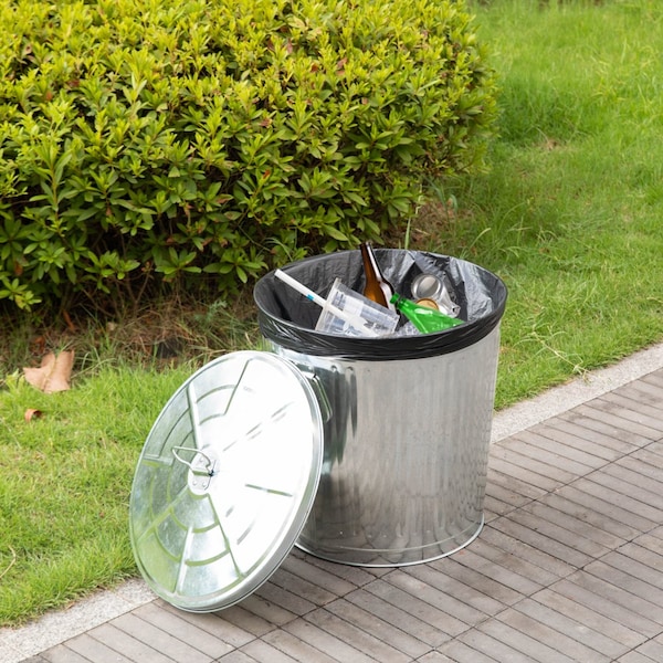 Gardenised 12 Gallons Garden Essentials, Silver, Galvanized Steel - QI004752