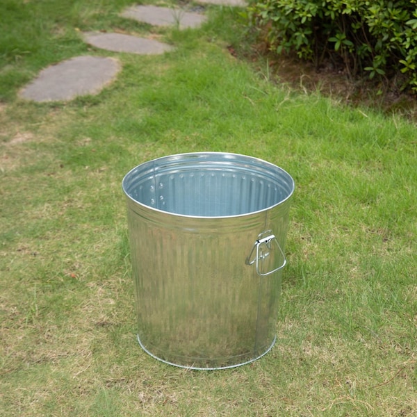 Gardenised 12 Gallons Garden Essentials, Silver, Galvanized Steel - QI004752