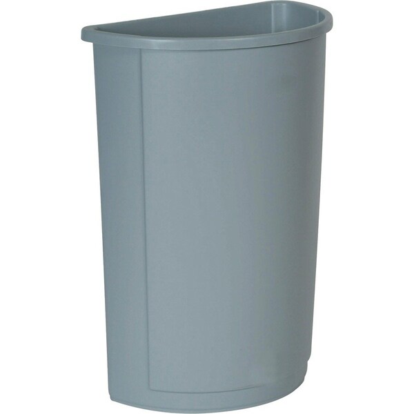 Rubbermaid Commercial 21 gal Semicircular Half Round Wastebaskets, Gray - RCP352000GY
