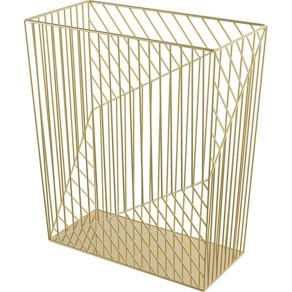 U Brands Vena Waste Basket, Gold, Metal - UBR3232U0206