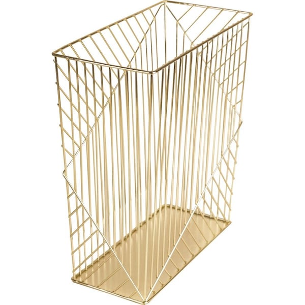 U Brands Vena Waste Basket, Gold, Metal - UBR3232U0206
