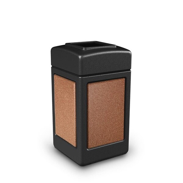 Commercial Zone Products 42-gallon StoneTec Panel Trash Can  Black with Sedona Panels - 720314