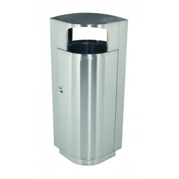 Gourmetgalley Leafview 20 Gallon Stainless Trash Receptacle - GO1529800