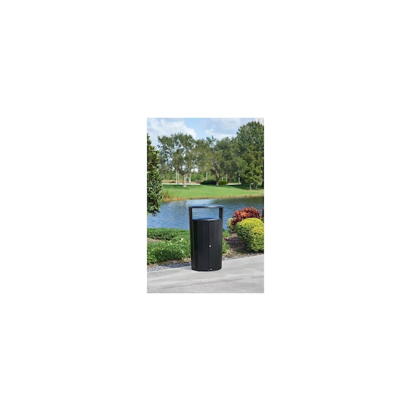 Rubbermaid Commercial 45 gal Round Trash Can, Black, 29 3/16 in Dia - 2184979