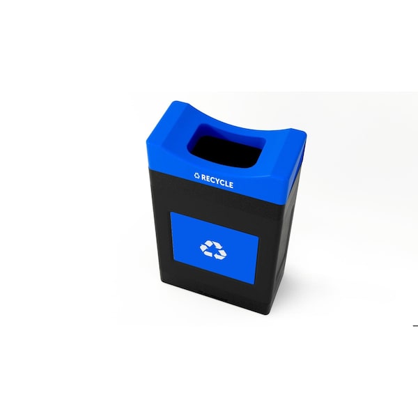 Commercial Zone Products 30 gal Shallow Waste Container, Blue, Open Top, Polyethylene - 7873S104A