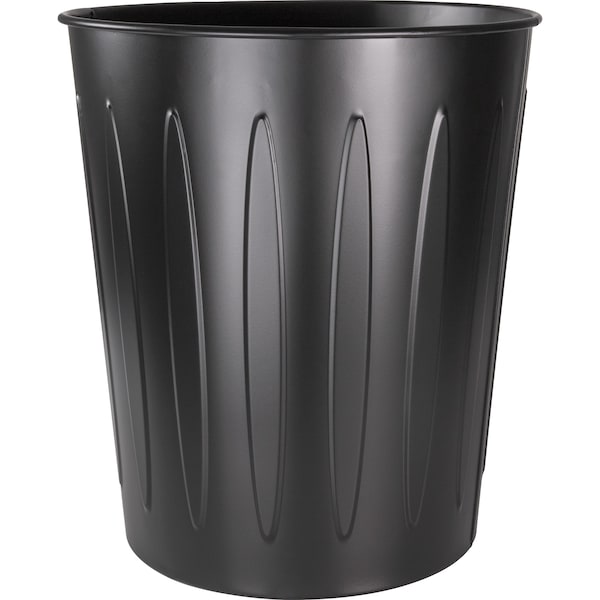 Genuine Joe 6 gal Trash Can, Black, Steel - 58897CT