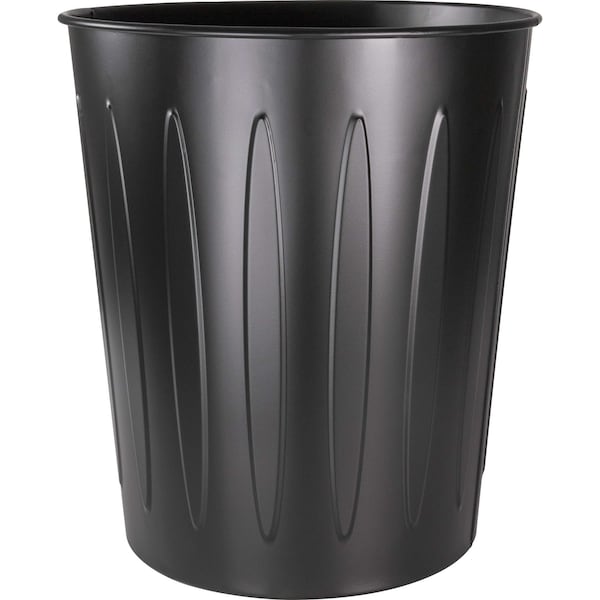 Genuine Joe 6 gal Trash Can, Black, Steel - 58897CT