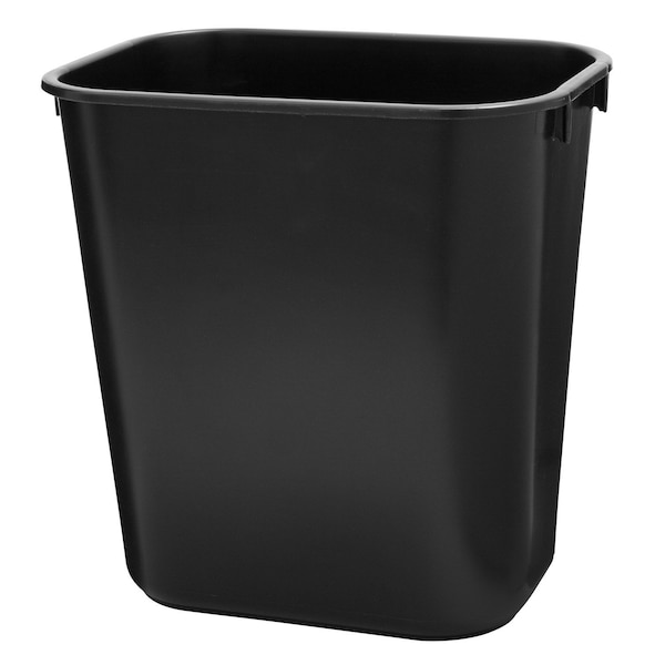 Rubbermaid Commercial 3.25 gal Wastebasket, Black, Resin, Plastic - FG295500BLA