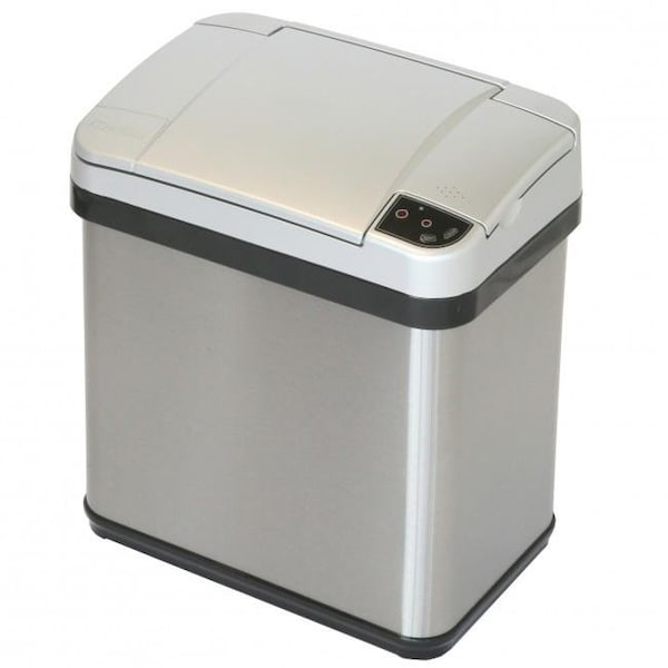 Light House Beauty 2.5 Gallon Multifunction Sensor Trash Can Stainless Steel Silver - LI80661