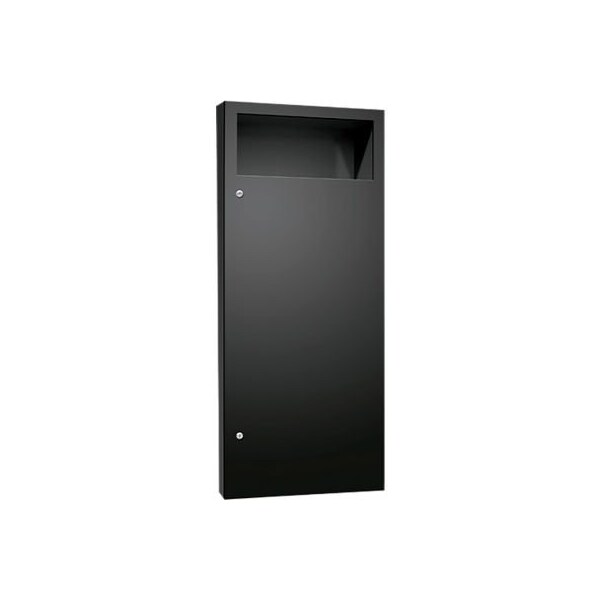 Asi Group ASI Simplicity Semi-Recessed Powder Coated Waste Receptacle, Stainless Steel, Black - 10-6474-2-41PC