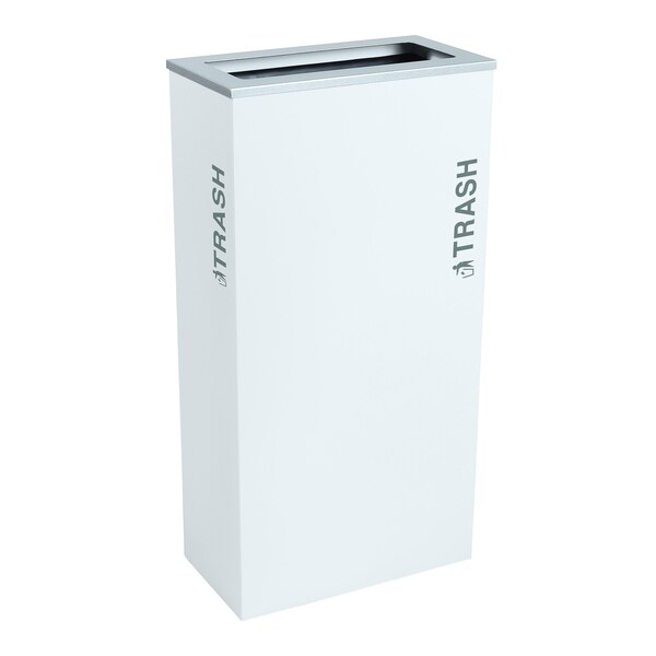 Ex-Cell Kaiser 17-Gal. KD Indoor Recycling Receptacle - Trash decal, White Gloss - RC-KD17-T BT-WHT