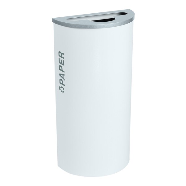 Ex-Cell Kaiser 8-Gal. Half-Round Paper Receptacle - Steel, White Gloss - RC-KDHR-P BT-WHT
