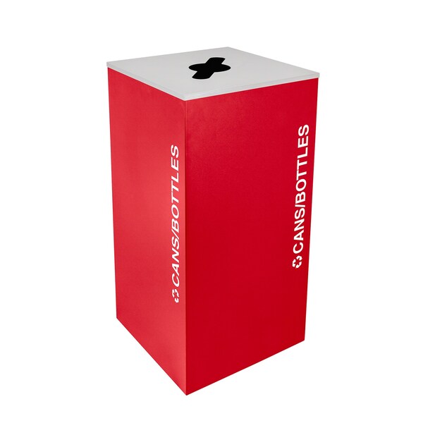 Ex-Cell Kaiser 36-Gal. Square Receptacle - Cans/Bottles decal, Red - RC-KD36-C RBX