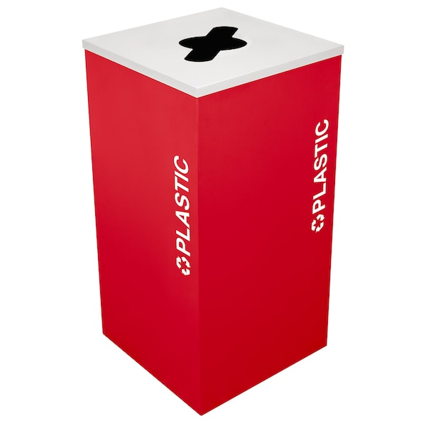 Ex-Cell Kaiser 24-Gal. Square Receptacle - Plastic Decal, Red - RC-KDSQ-PL RBX