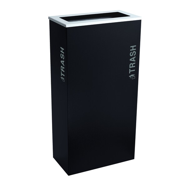 Ex-Cell Kaiser 17-Gal. KD Indoor Recycling Receptacle - Trash decal, Pebble Black Gloss - RC-KD17-T BT-PBG