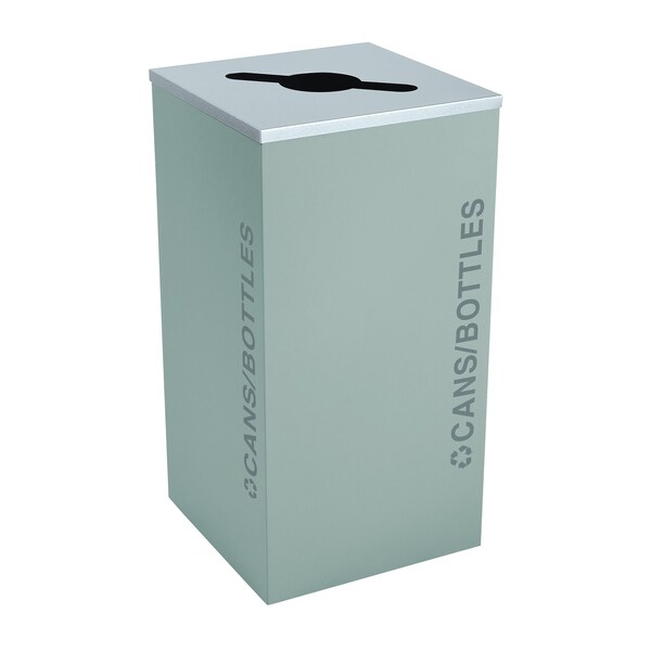 Ex-Cell Kaiser 24-Gal. Square Cans/Bottles Receptacle - Steel, Hammered Grey Pebble - RC-KDSQ-C BT-HMG