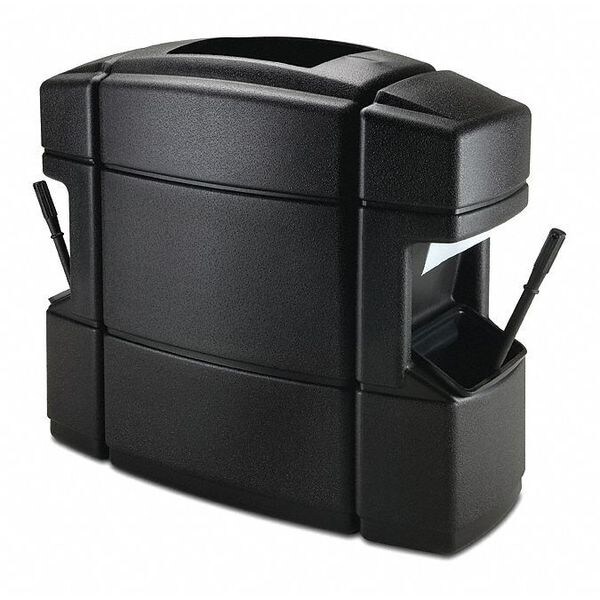 Commercial Zone Products 40 gal Rectangular Trash Can, Black, 34 in Dia, Plastic - 758701