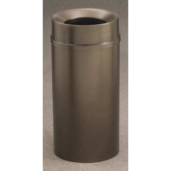 Glaro 33 gal Round Trash Can, Bronze Vein, 20" Dia, Open Top, Steel - F2051-BV-BV