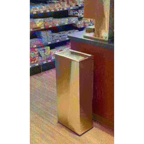 Commercial Zone Products Rectangular Waste Receptacl, SS, 13.5 gal., Silver, Stainless Steel - 780829