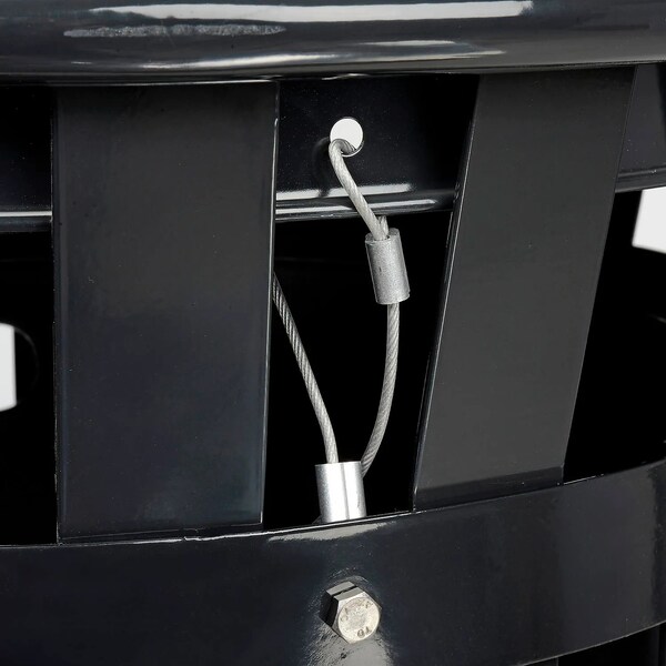 Global Industrial Round Slatted Trash Can, Black, Steel - 237726BK