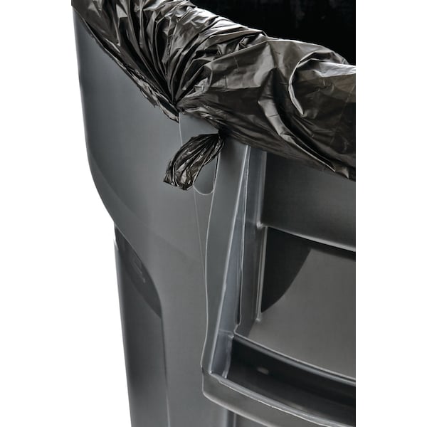 Rubbermaid Commercial 32 gal Round Trash Can, Gray, Open Top, Plastic - FG863292GRAY