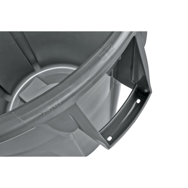 Rubbermaid Commercial 32 gal Round Trash Can, Gray, Open Top, Plastic - FG863292GRAY