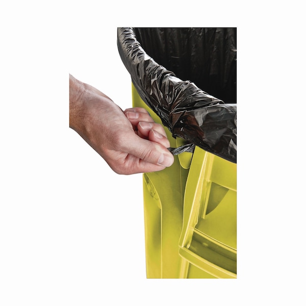 Rubbermaid Commercial 20 gal Round Waste Receptacles, Yellow, Open Top, Plastic - FG262000YEL