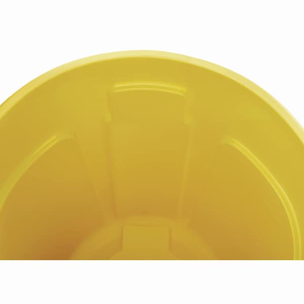 Rubbermaid Commercial 20 gal Round Waste Receptacles, Yellow, Open Top, Plastic - FG262000YEL