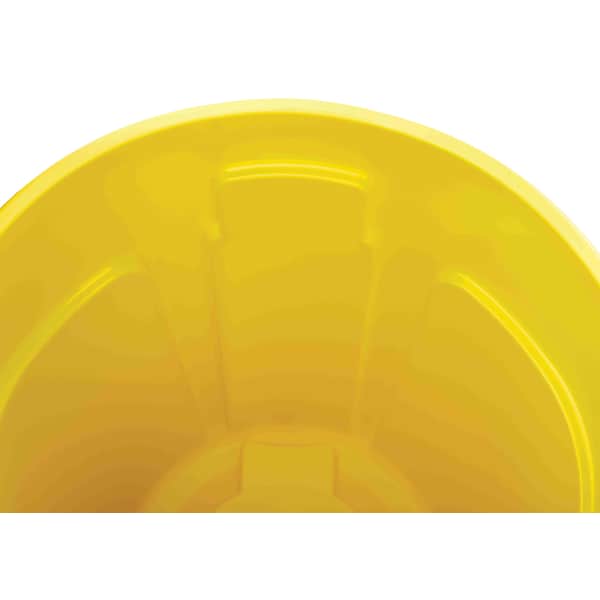 Rubbermaid Commercial 20 gal Round Waste Receptacles, Yellow, Open Top, Plastic - FG262000YEL