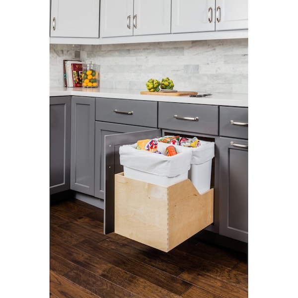 Hardware Resources 35 qt Trash Can, White, White Birch - CAN-WBMD35WH