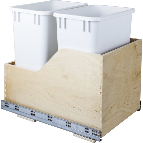 Hardware Resources 35 qt Trash Can, White, White Birch - CAN-WBMD35WH