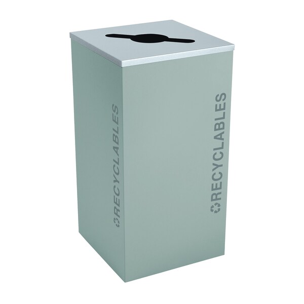 Ex-Cell Kaiser 24-Gal. Square Recyclables - Steel, Hammered Grey Pebble - RC-KDSQ-R BT-HMG
