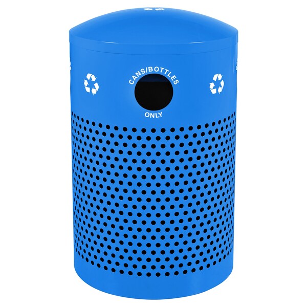 Ex-Cell Kaiser 40-Gal. Receptacle - Steel, Recycle Blue Gloss - RC-2441 CANS RBL