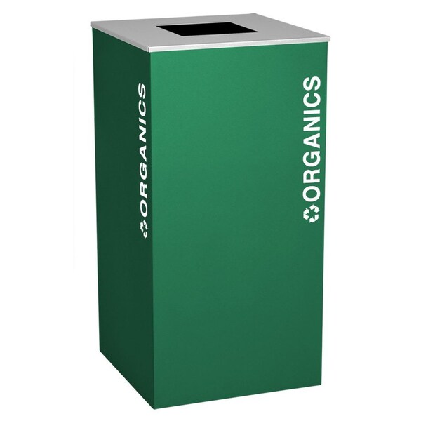 Ex-Cell Kaiser 36-Gal. Square Receptacle - Organics decal, Green - RC-KD36-O EGX