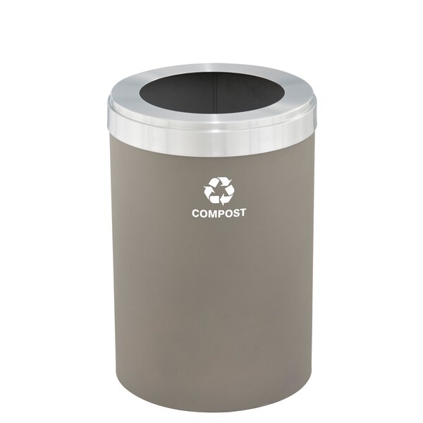 Glaro 16 gal Trash Can, Nickel/Satin Aluminum - W-2032NK-SA-W6RL