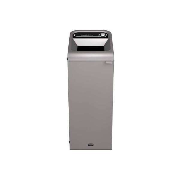 Rubbermaid Commercial Rubbermaid Configure Decorative Steel Trash Can, Landfill Lid, 15 Gallon, Grey Stenni - 1961614